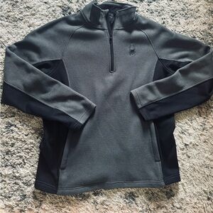 Spyder Black & Gray Midweight Quarter-Zip Pullover men’s medium